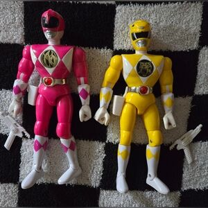 Vintage Power Rangers Pink and Yellow Ranger Bandai Kimberly Trini 1993